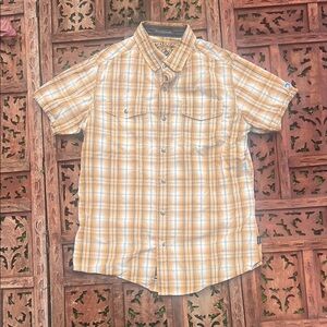 Kuhl Tan Casual Button Down Shirt Short Sleeve